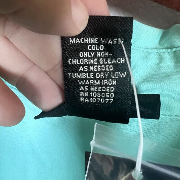 Lane Bryant Top Women’s Size 18/20 V-Neck 3/4 Sleeve Cotton Blue Stretch Casual - Picture 7 of 9